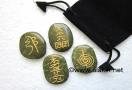 Grass Jasper Usai Reiki Set w/.pouch